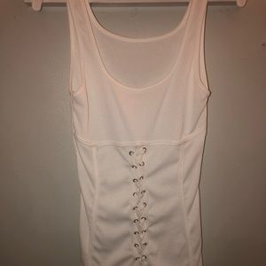 WHITEE🤍🤍LACE UP SEXY DRESS